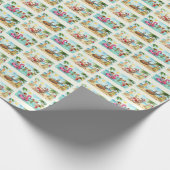 Zomer Kerstman Inpakpapier – Tropisch Kerstfeest B (Hoek)