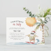 Zomer Kerstman Kerstfeest in juli-feestje Kaart (Staand voorkant)