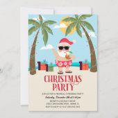 Zomer Kerstman Kerstfeest Uitnodiging (Voorkant)