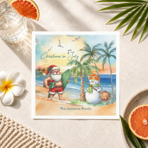 Zomer Kerstman & Sneeuwman Kerstmis in juli  Servet