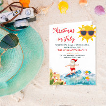 Zomer Kerstman Tropisch Strand Kerstmis in Juli 