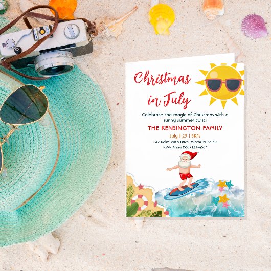 Zomer Kerstman Tropisch Strand Kerstmis in Juli 