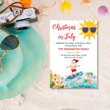 Zomer Kerstman Tropisch Strand Kerstmis in Juli 