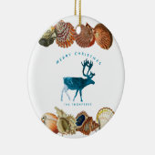 Zomer Kerstmis Beach Seashell Reindester Keramisch Ornament (Rechts)