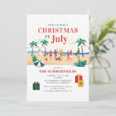 Zomer Kerstmis in de Gezinshereniging van juli Kaart (Staand voorkant)