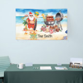 Zomer Kerstmis in juli Sinterklaas op het strand Spandoek (Beurs)