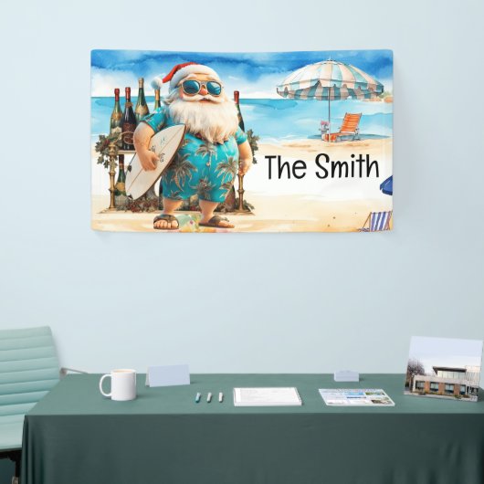 Zomer Kerstmis in juli Sinterklaas op het strand Spandoek (Beurs)