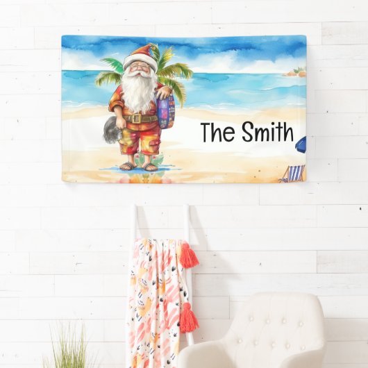 Zomer Kerstmis in juli Sinterklaas op het strand Spandoek (Insitu)