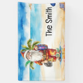 Zomer Kerstmis in juli Sinterklaas op het strand Spandoek (Verticaal)