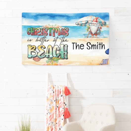 Zomer Kerstmis in juli Sinterklaas op het strand Spandoek (Insitu)