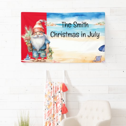 Zomer Kerstmis in juli Sinterklaas op het strand Spandoek (Insitu)
