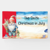 Zomer Kerstmis in juli Sinterklaas op het strand Spandoek (Horizontaal)