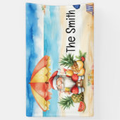 Zomer Kerstmis in juli Sinterklaas op het strand Spandoek (Verticaal)