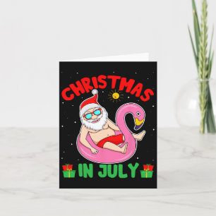 Zomer Kerstmis in juli - Tropical Santa Surfing Kaart
