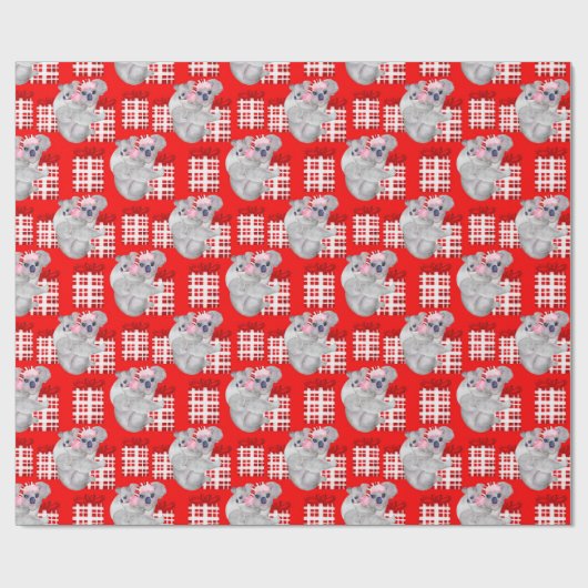 Zomer Kerstmis Koala's Rood Cadeaupapier (Vlak)