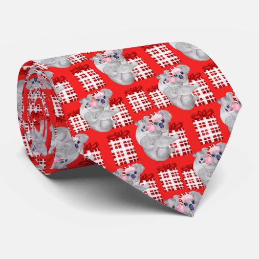 Zomer Kerstmis Koala's Rood Stropdas (Opgerold)