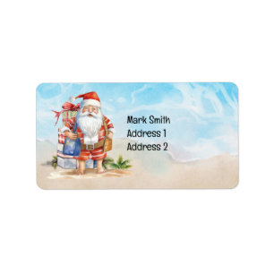 Zomer Kerstmis met Sinterklaas op het strand Etiket