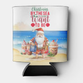 Zomer Kerstmis met Sinterklaas op het strand grapp Blikjeskoeler (Voorkant)