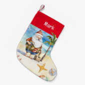 Zomer Kerstmis met Sinterklaas op het strand Kleine Kerstsok (Voorkant (Hangend))