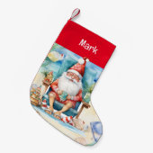 Zomer Kerstmis met Sinterklaas op het strand Kleine Kerstsok (Voorkant (Hangend))