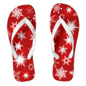 Zomer Kerstmis rood en wit sneeuwvlok ontwerp Teenslippers (Voetbed)