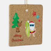 Zomer Kerstmis vakantie aangepaste tekst Keramisch Ornament (Rechts)