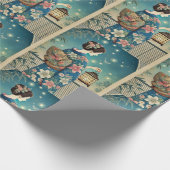 zomer kimono & vuurvliegen cadeaupapier (Hoek)