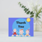 Zomer Kinder Pool Party Verjaardag Bedankt Briefka Briefkaart (Staand voorkant)