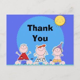 Zomer Kinder Pool Party Verjaardag Bedankt Briefka Briefkaart