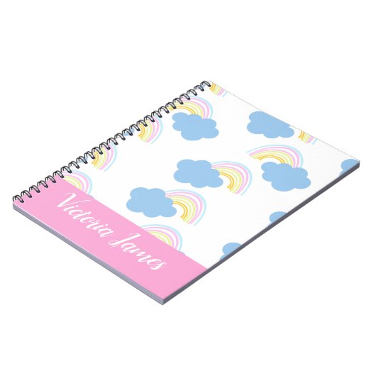 Zomer Kinder regenboog en Clouds Patroonnaam Notitieboek (Linkerzijde)