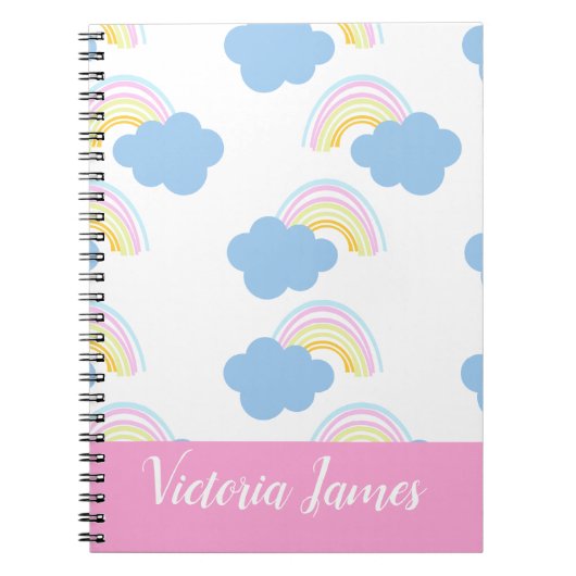 Zomer Kinder regenboog en Clouds Patroonnaam Notitieboek (Voorkant)