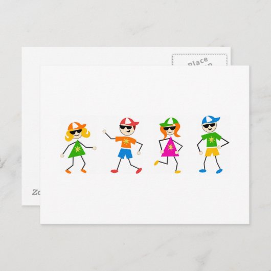 Zomer Kinderen Briefkaart (Voorkant / Achterkant)