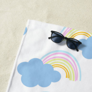 Zomer Kinderen Regenboog en Wolken Pret Strandlaken