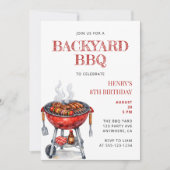 Zomer Kinderen Verjaardag BBQ Feest Kaart (Voorkant)