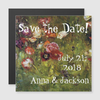 Zomer Klaproos Bloemen Save Datum Magnetische Kaar Magnetische Uitnodiging