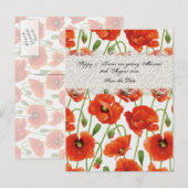 Zomer Klaproos in het Rood Aankondigingskaart (Voorkant / Achterkant)