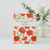 Zomer Klaproos in het Rood Aankondigingskaart (Staand voorkant)