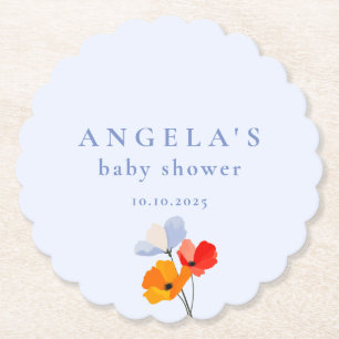 Zomer Klaprozen Baby Shower Kartonnen Onderzetters