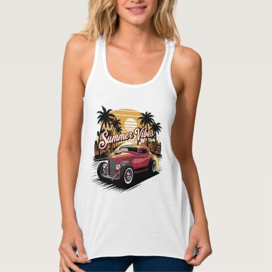 Zomer Klassieke Auto Tanktop (Voorkant)