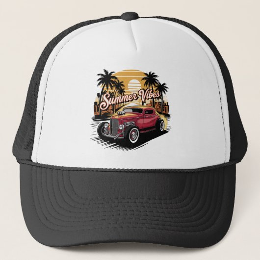 Zomer Klassieke Auto Trucker Pet (Voorkant)