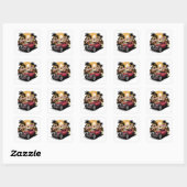 Zomer Klassieke Auto Vierkante Sticker (Vel)