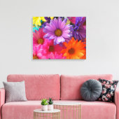 Zomer kleur Daisies Uitgerekt Canvas Print (Insitu (Woonkamer))