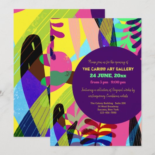 Zomer Kleuren Kunst Galerij Opening Aankondiging (Voorkant / Achterkant)