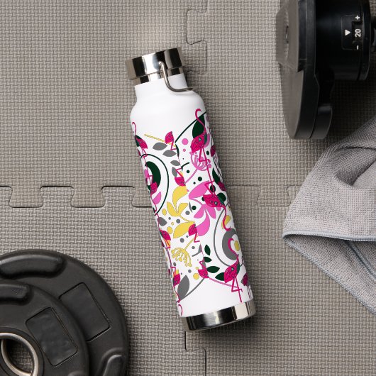 Zomer Kleurrijk Flamingo Circle Leaf Waterfles (Gym)