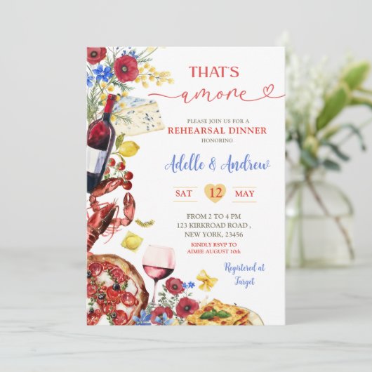 Zomer kleurrijk Italiaans repetitie diner Kaart (Staand voorkant)