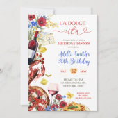 Zomer kleurrijk Italiaans verjaardagsdiner Kaart (Voorkant)