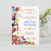 Zomer kleurrijk Italiaans verjaardagsdiner Kaart (Staand voorkant)