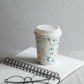 Zomer Kleurrijk Patroon Stijlvolle Koffiewinkel Papieren Bekers