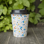 Zomer Kleurrijk Patroon Stijlvolle Koffiewinkel Papieren Bekers