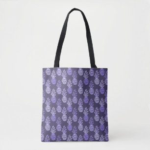 Zomer kleurrijke ananas fruit blauw patroon tote bag